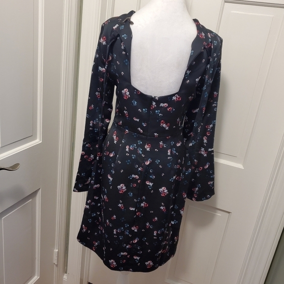 Banana Republic Floral Print Bateau Neck Open Back Dress Size 2, Cocktail Party - Picture 7 of 12